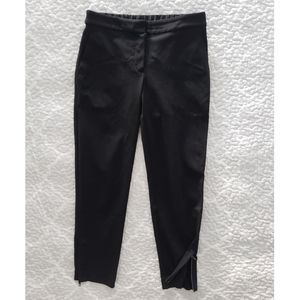 THEORY black ponte knit ankle zip crop pants